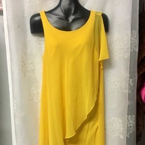 Bebe Bright Yellow Goddess Dress